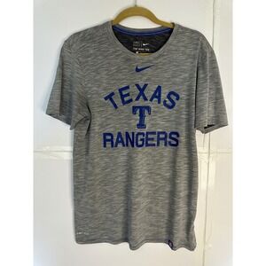 Nike Texas Rangers MLB Dri Fit Athletic T Shirt Gray Women's Medium